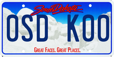SD license plate 0SDK00