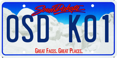 SD license plate 0SDK01