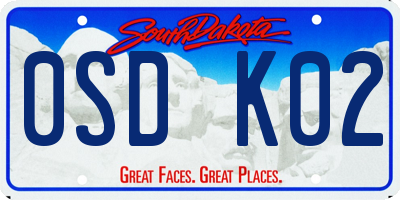 SD license plate 0SDK02
