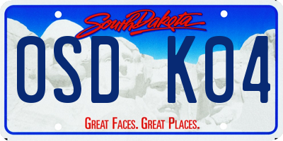 SD license plate 0SDK04