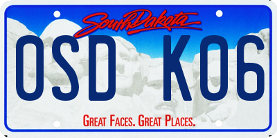 SD license plate 0SDK06