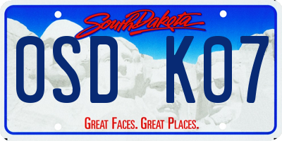 SD license plate 0SDK07