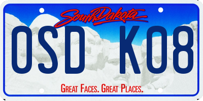 SD license plate 0SDK08