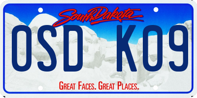 SD license plate 0SDK09