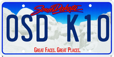 SD license plate 0SDK10