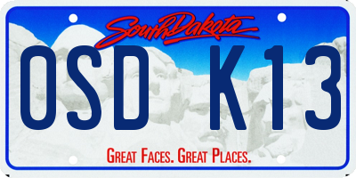 SD license plate 0SDK13