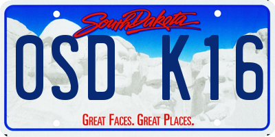 SD license plate 0SDK16