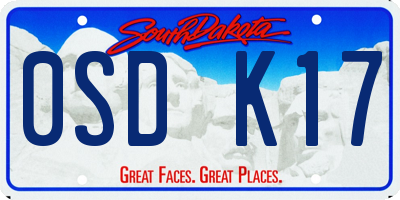 SD license plate 0SDK17
