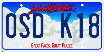 SD license plate 0SDK18