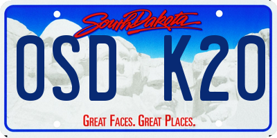 SD license plate 0SDK20