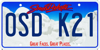 SD license plate 0SDK21