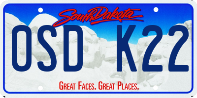 SD license plate 0SDK22