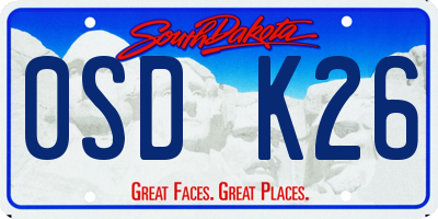SD license plate 0SDK26