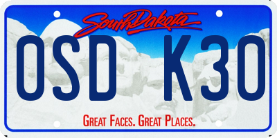 SD license plate 0SDK30