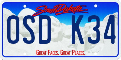 SD license plate 0SDK34