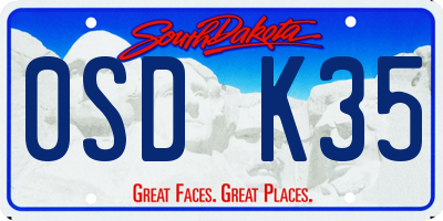 SD license plate 0SDK35