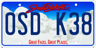 SD license plate 0SDK38