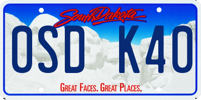 SD license plate 0SDK40