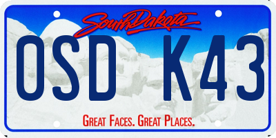 SD license plate 0SDK43