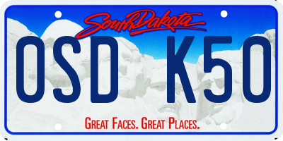 SD license plate 0SDK50