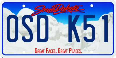 SD license plate 0SDK51