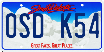 SD license plate 0SDK54