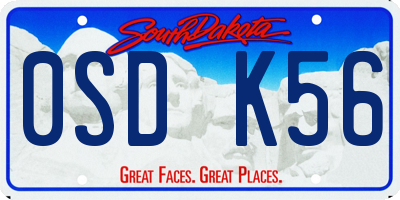 SD license plate 0SDK56
