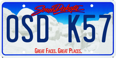 SD license plate 0SDK57