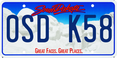 SD license plate 0SDK58