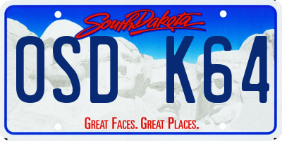 SD license plate 0SDK64
