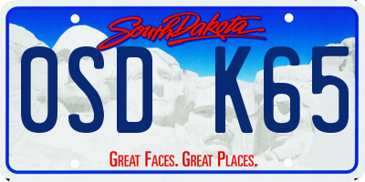 SD license plate 0SDK65