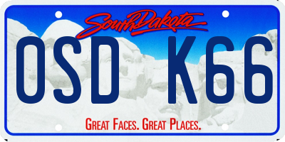 SD license plate 0SDK66