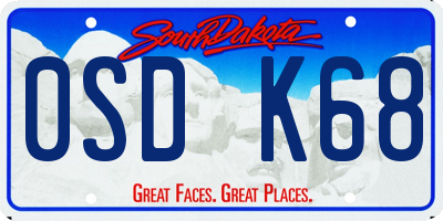 SD license plate 0SDK68