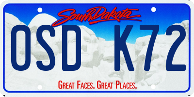 SD license plate 0SDK72