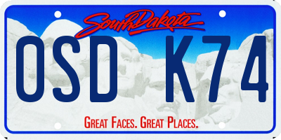 SD license plate 0SDK74