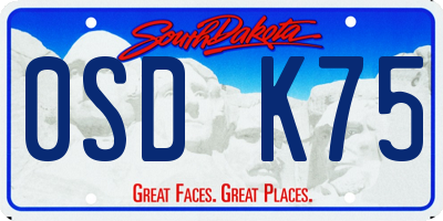 SD license plate 0SDK75