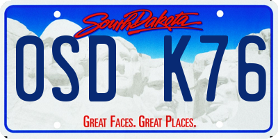 SD license plate 0SDK76