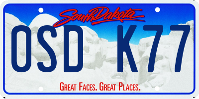 SD license plate 0SDK77