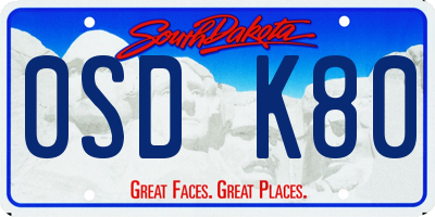 SD license plate 0SDK80