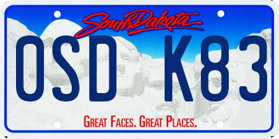 SD license plate 0SDK83