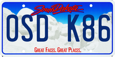 SD license plate 0SDK86