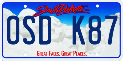 SD license plate 0SDK87