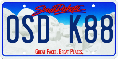 SD license plate 0SDK88