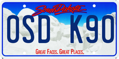 SD license plate 0SDK90