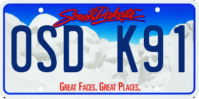 SD license plate 0SDK91