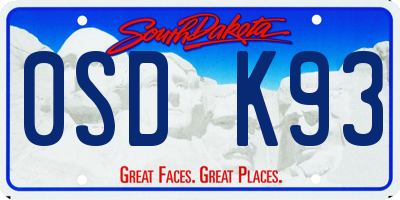 SD license plate 0SDK93