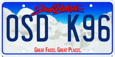SD license plate 0SDK96