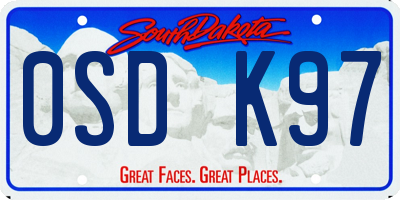 SD license plate 0SDK97
