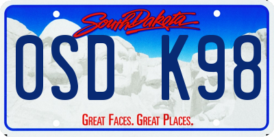 SD license plate 0SDK98