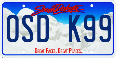 SD license plate 0SDK99